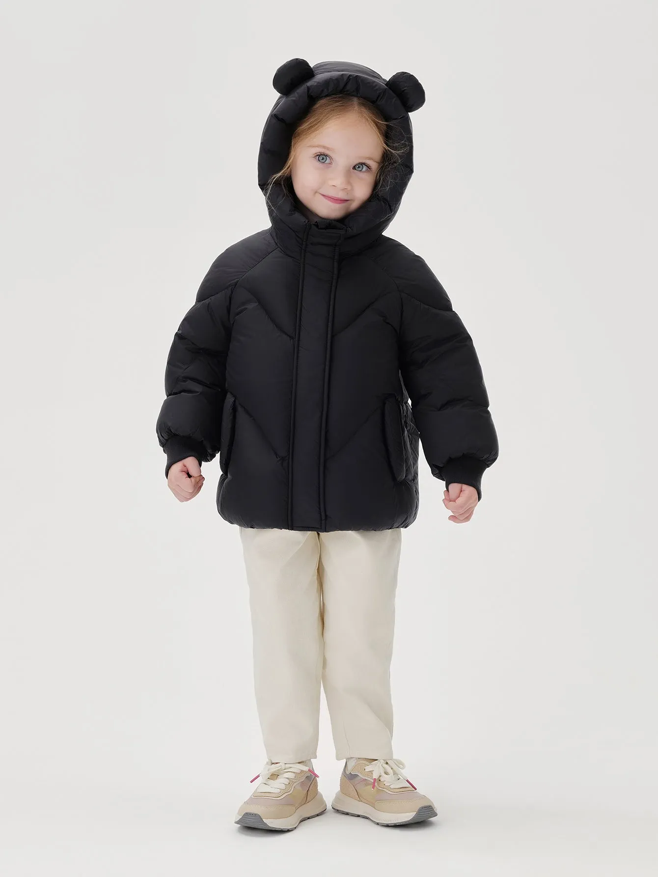 MARC & JANIE Girls Ultralight Bear Ears Hooded Down Parka 241199