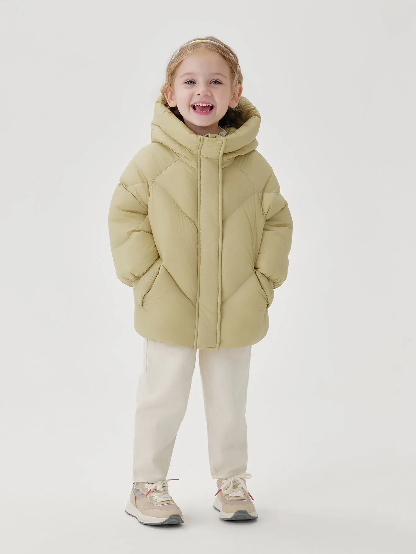 MARC & JANIE Girls Ultralight Bear Ears Hooded Down Parka 241199