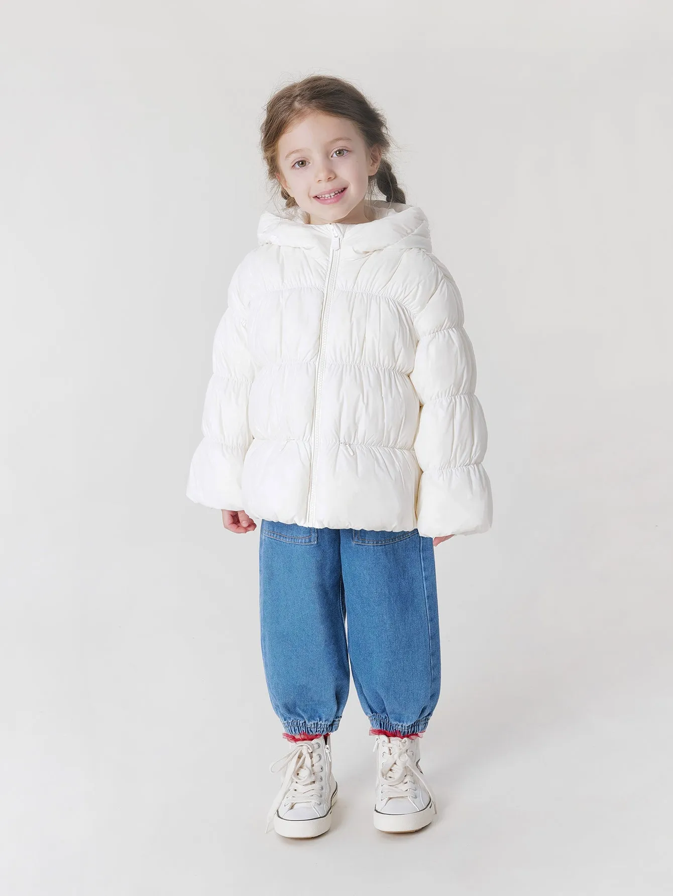 MARC & JANIE Girls Ultralight Little Ears Hooded Down Parka  231628