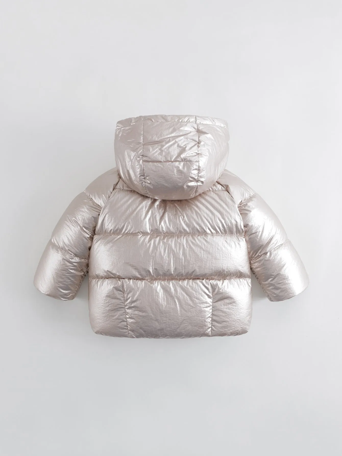 MARC & JANIE Girls Ultralight Metallic Hooded Down Parka 221666