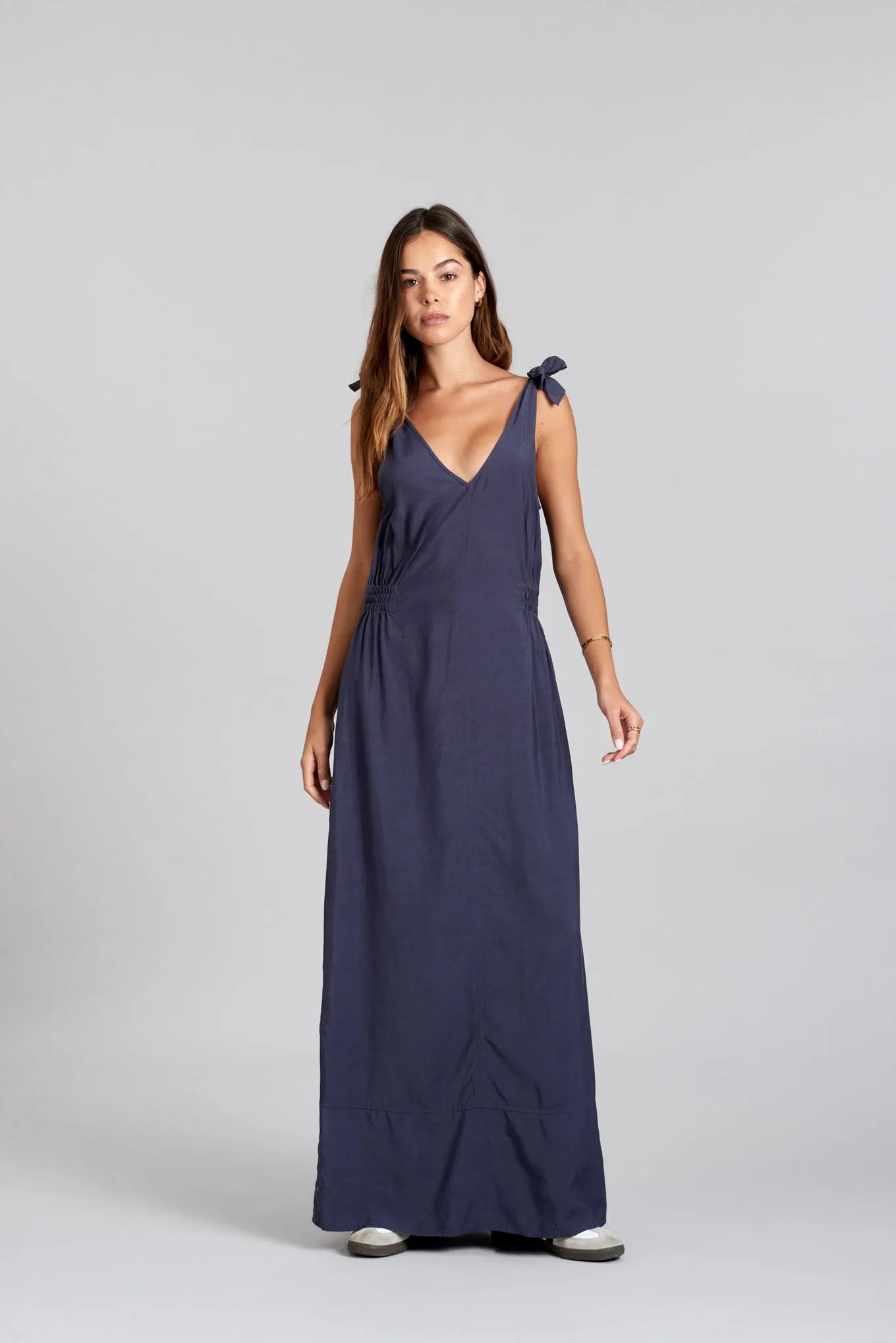 Marnie Rayon Dress Navy Blue