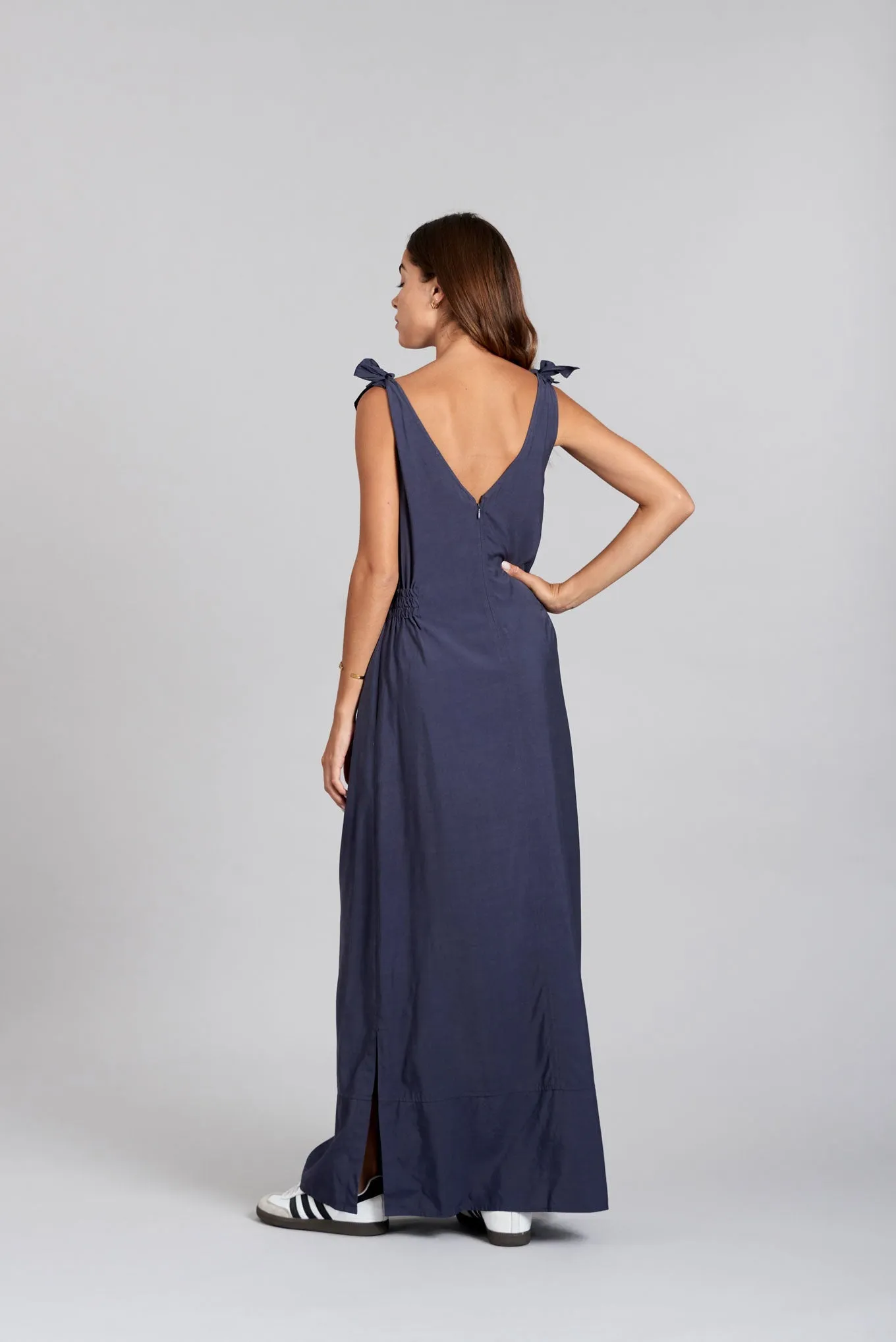 Marnie Rayon Dress Navy Blue