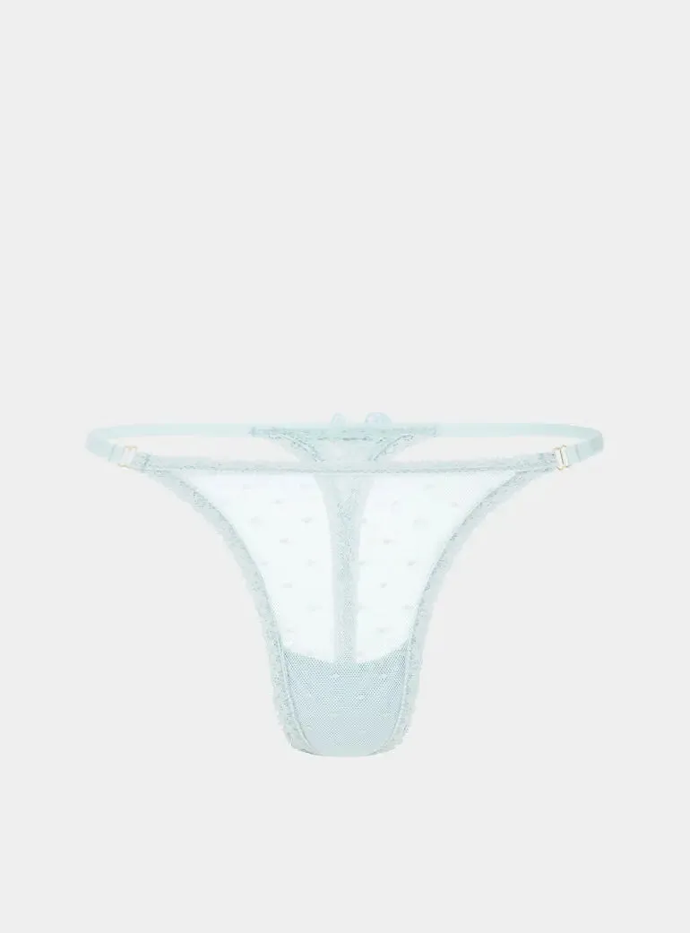 Matsu Recycled-Lace Low-Rise Thong - Fjordland Green