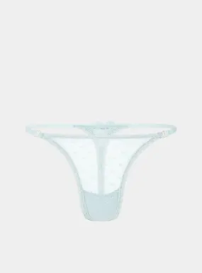 Matsu Recycled-Lace Low-Rise Thong - Fjordland Green
