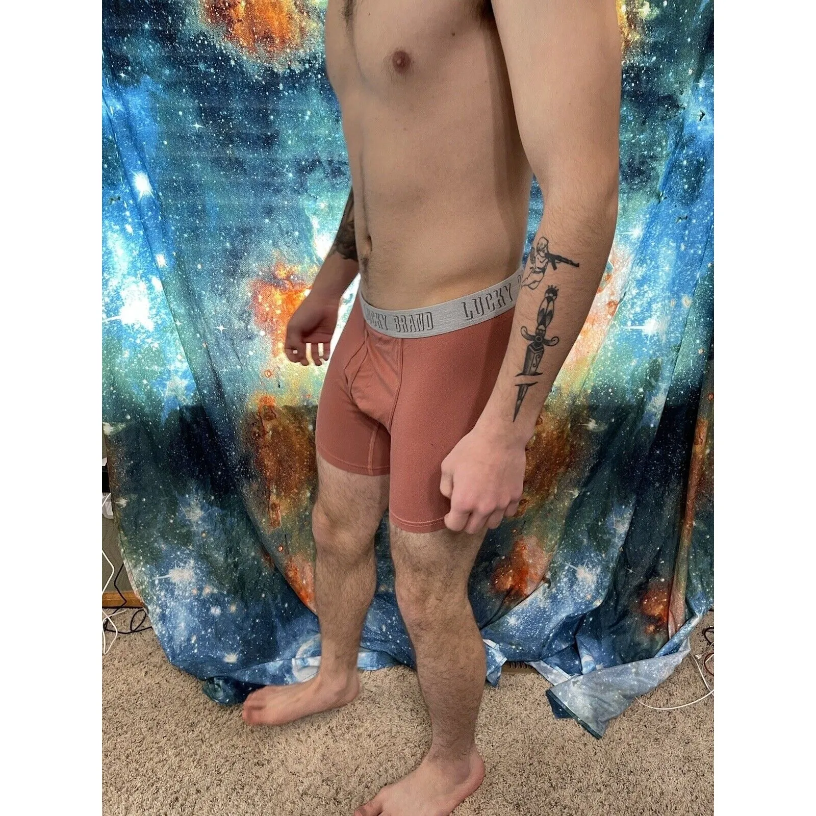 Men's Lucky brand mauve color medium boxer briefs