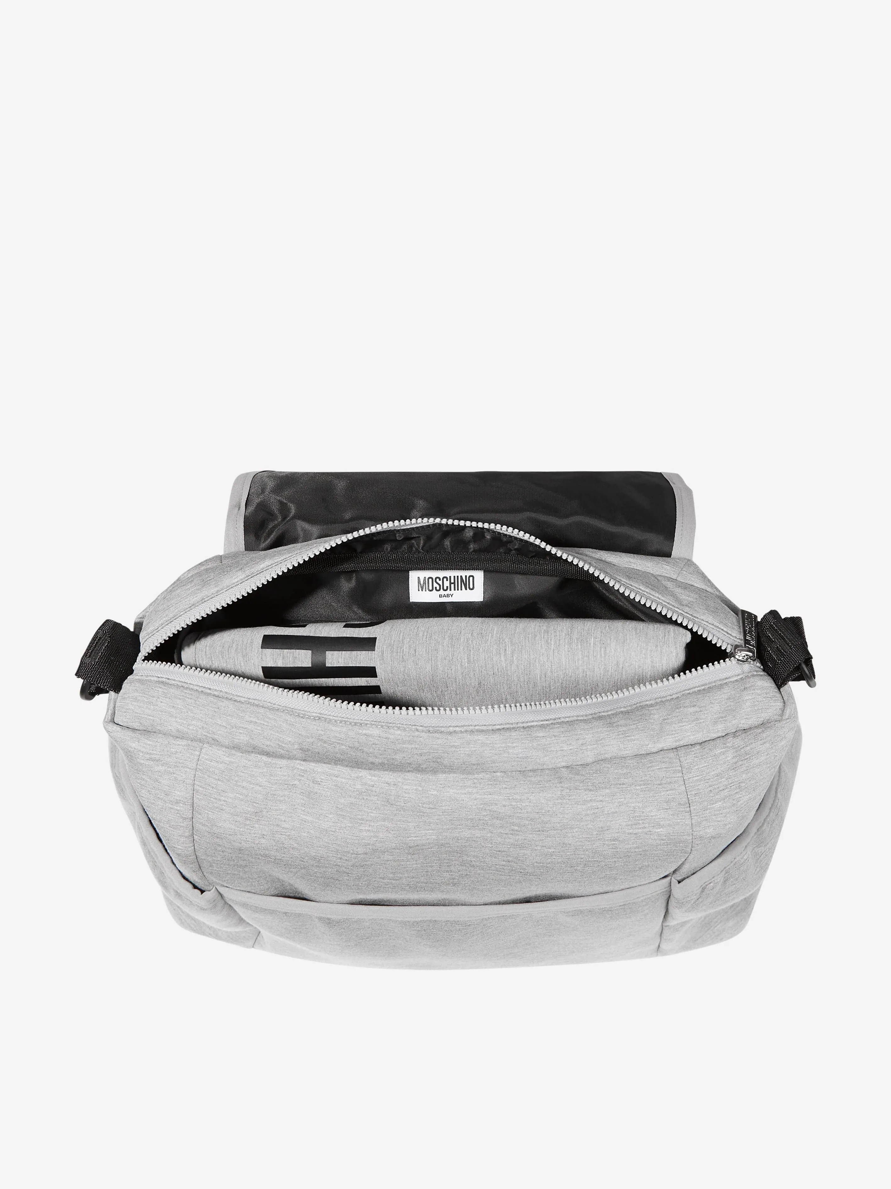 Moschino Baby Teddy Logo Changing Bag in Grey