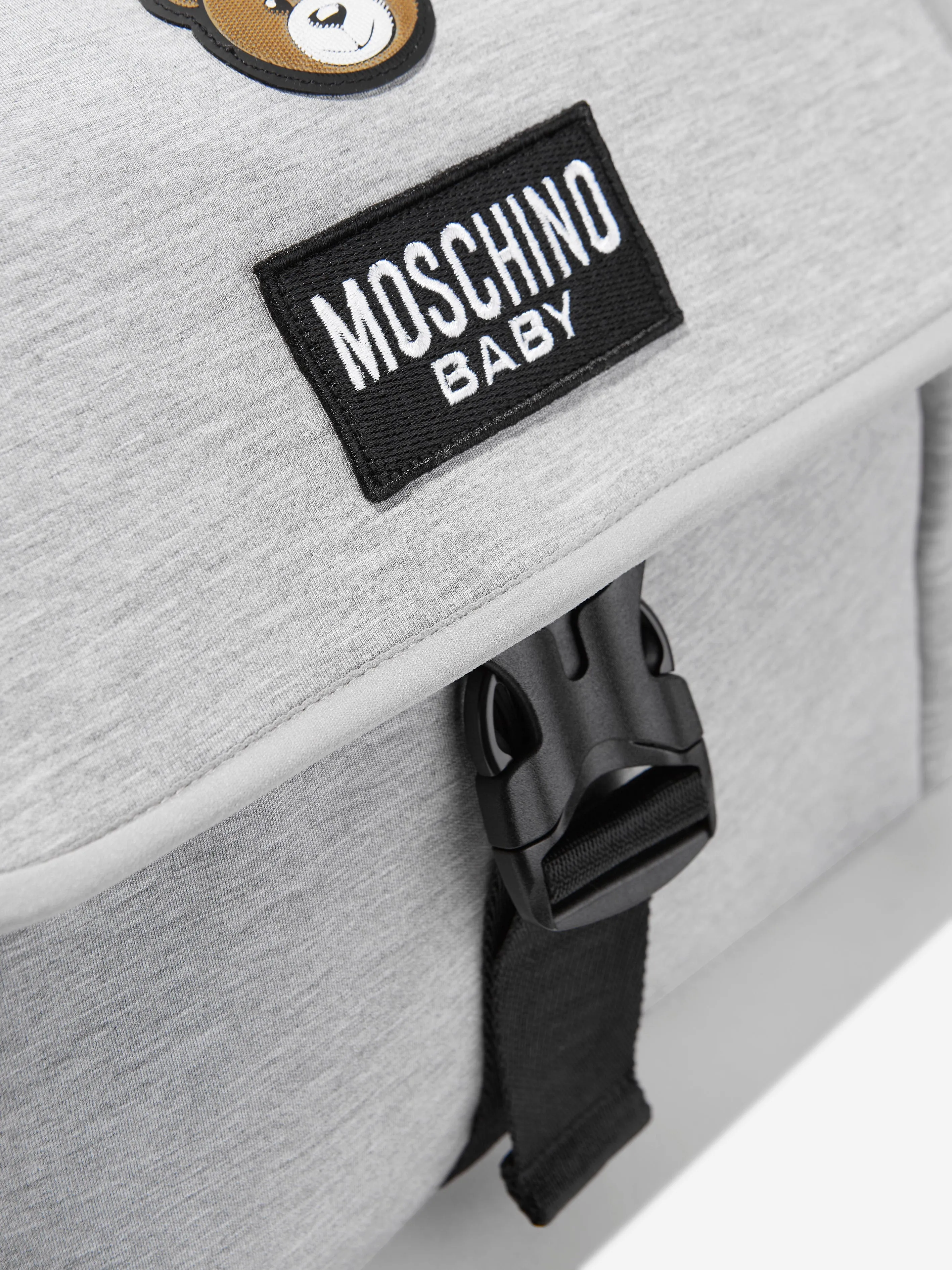 Moschino Baby Teddy Logo Changing Bag in Grey