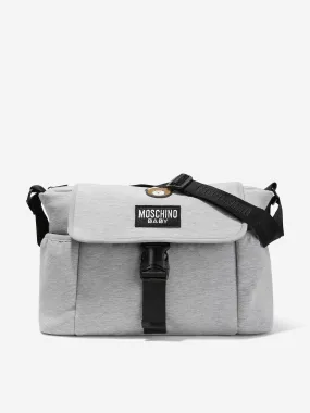 Moschino Baby Teddy Logo Changing Bag in Grey