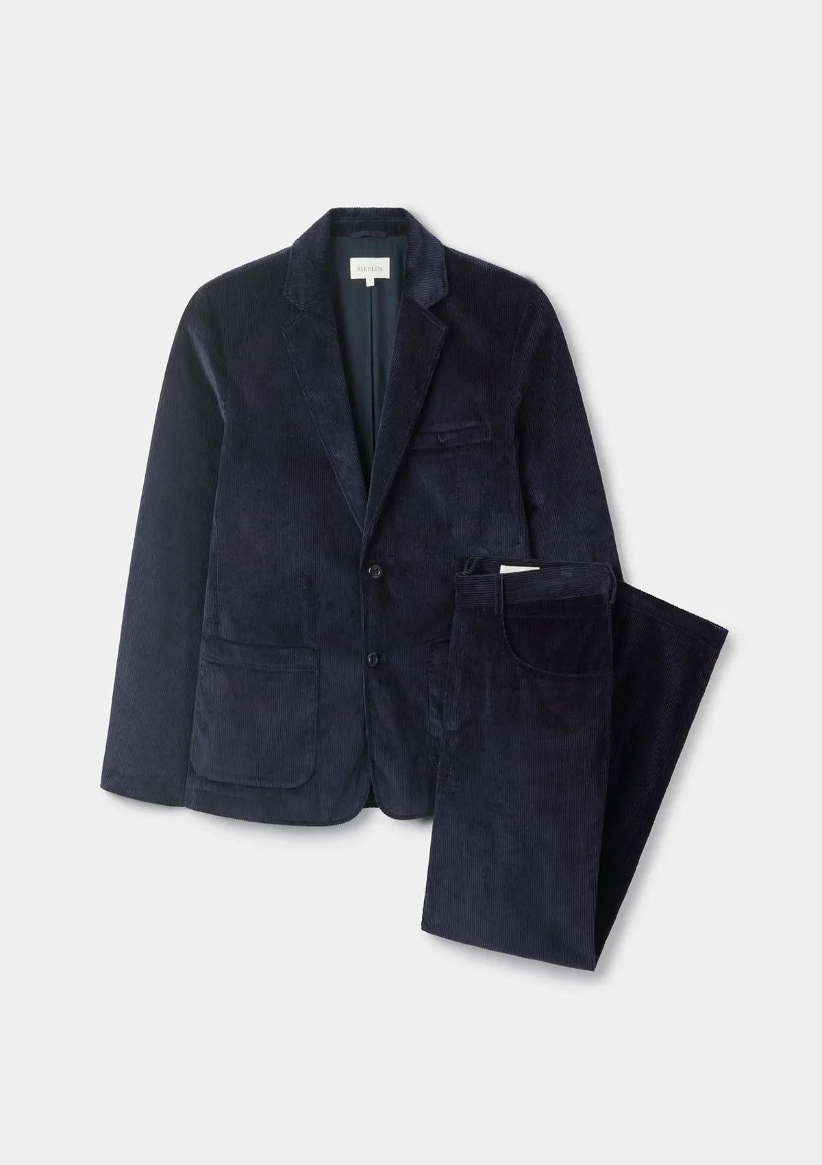 Navy Cotton-Corduroy Casual Trousers
