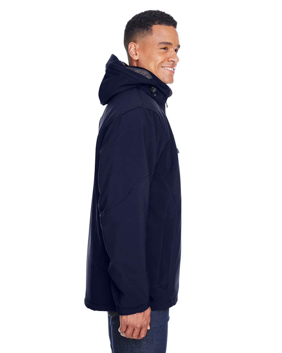 North End 88159 Men's Glacier Insulated Three-Layer Fleece Bonded Soft Shell Jacket with Detachable Hood