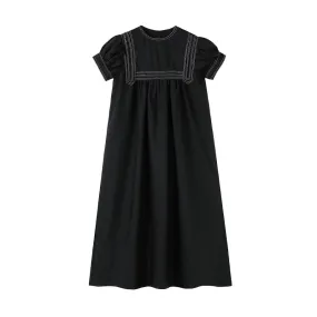 Nou Nelle Black Ribbon Trimmed Maxi Dress