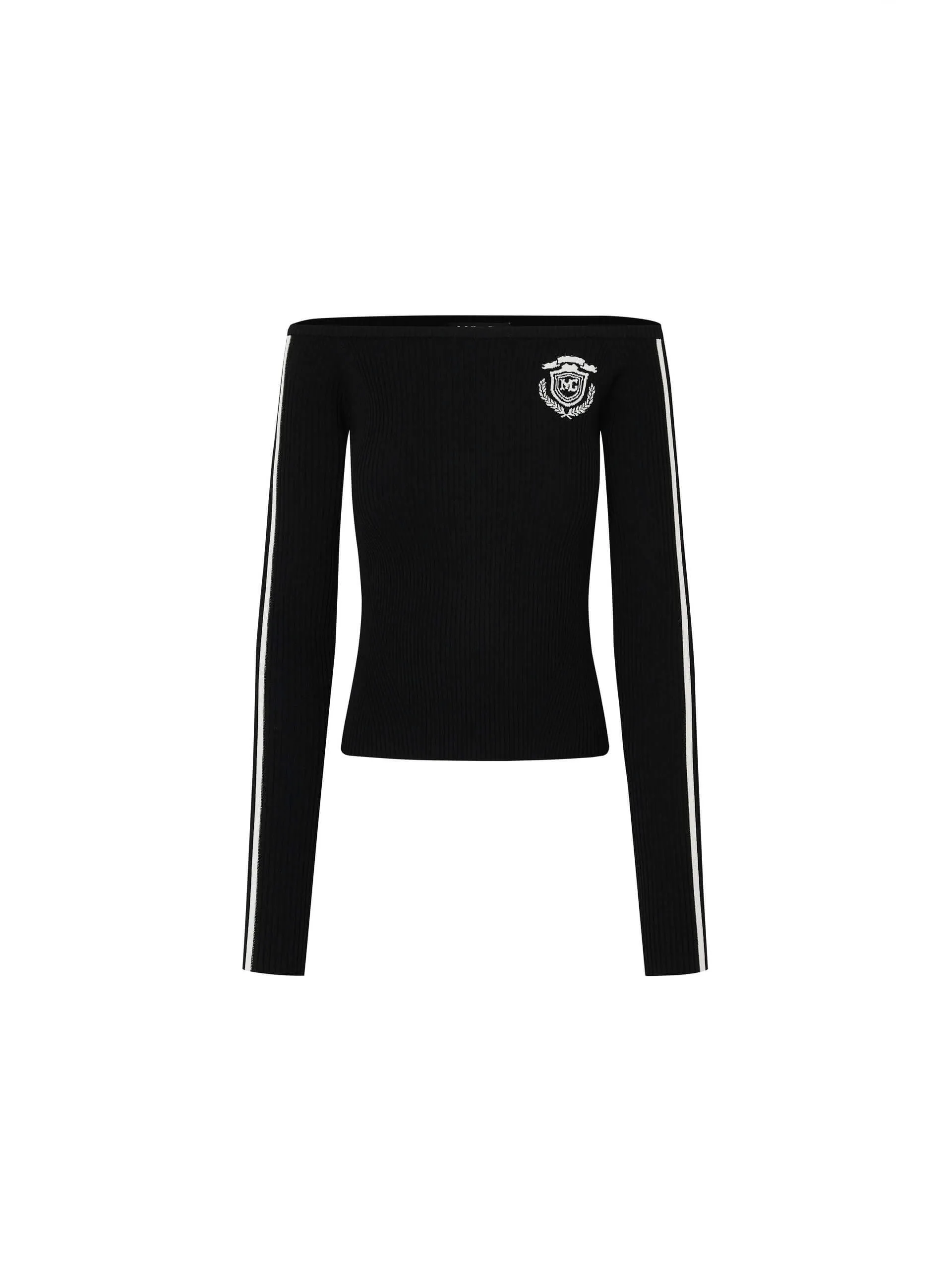 Off Shoulder Ribbed Knit Top