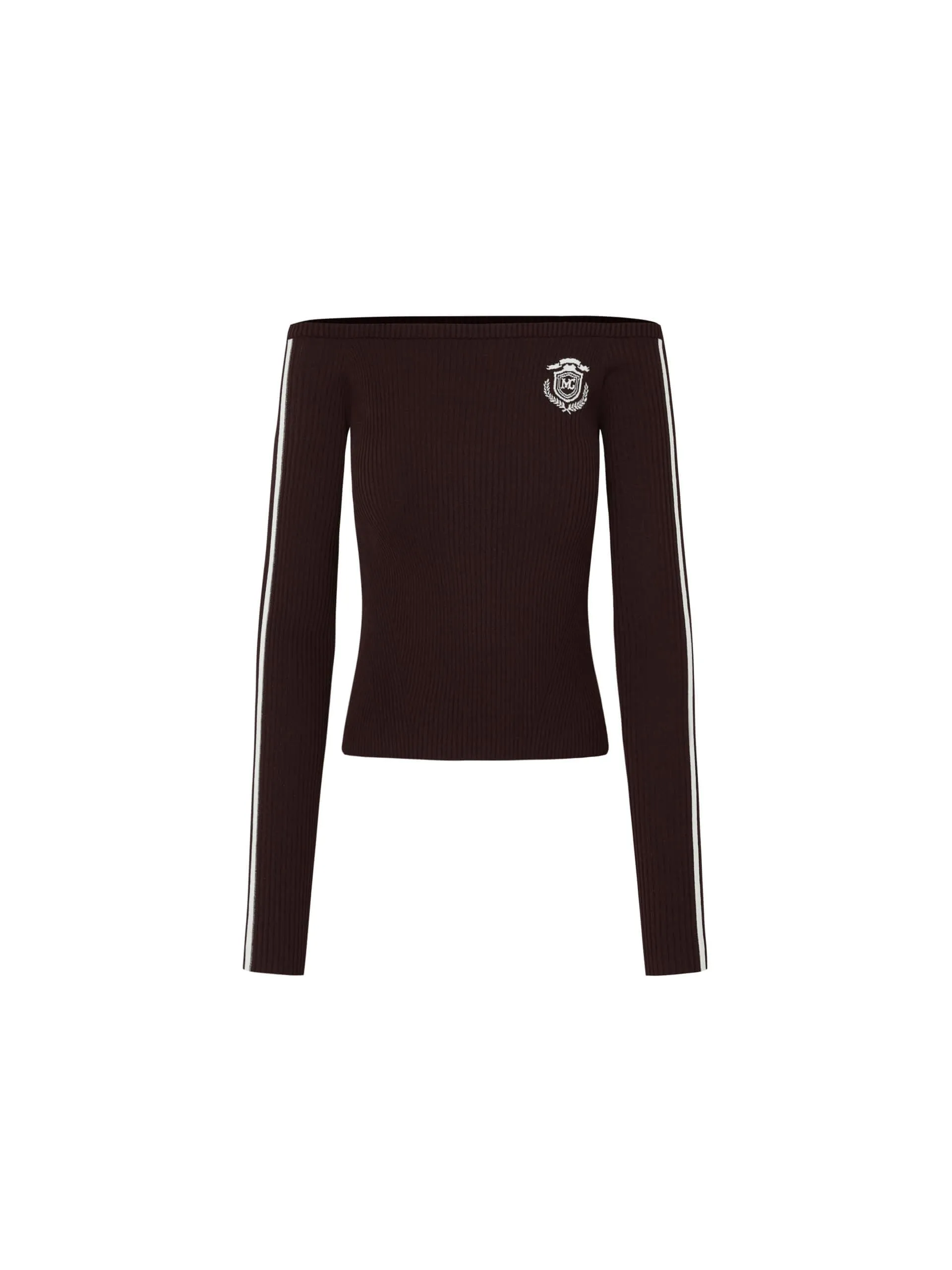 Off Shoulder Ribbed Knit Top
