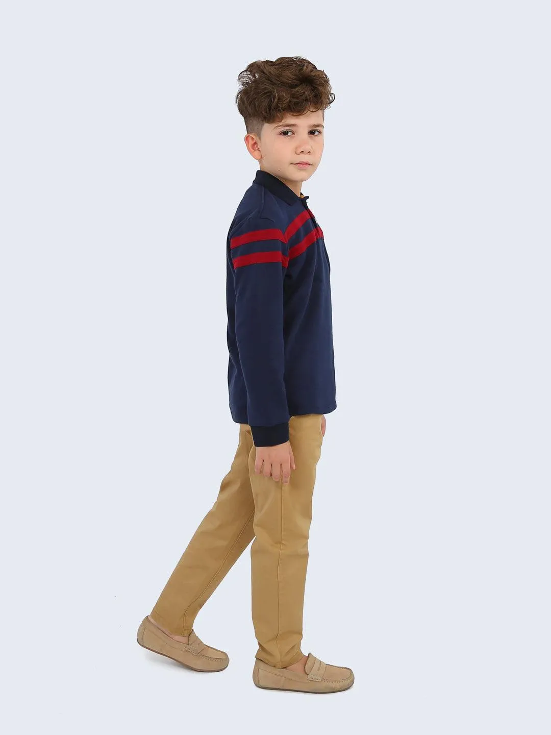 One Friday Navy Blue Collar T-shirt