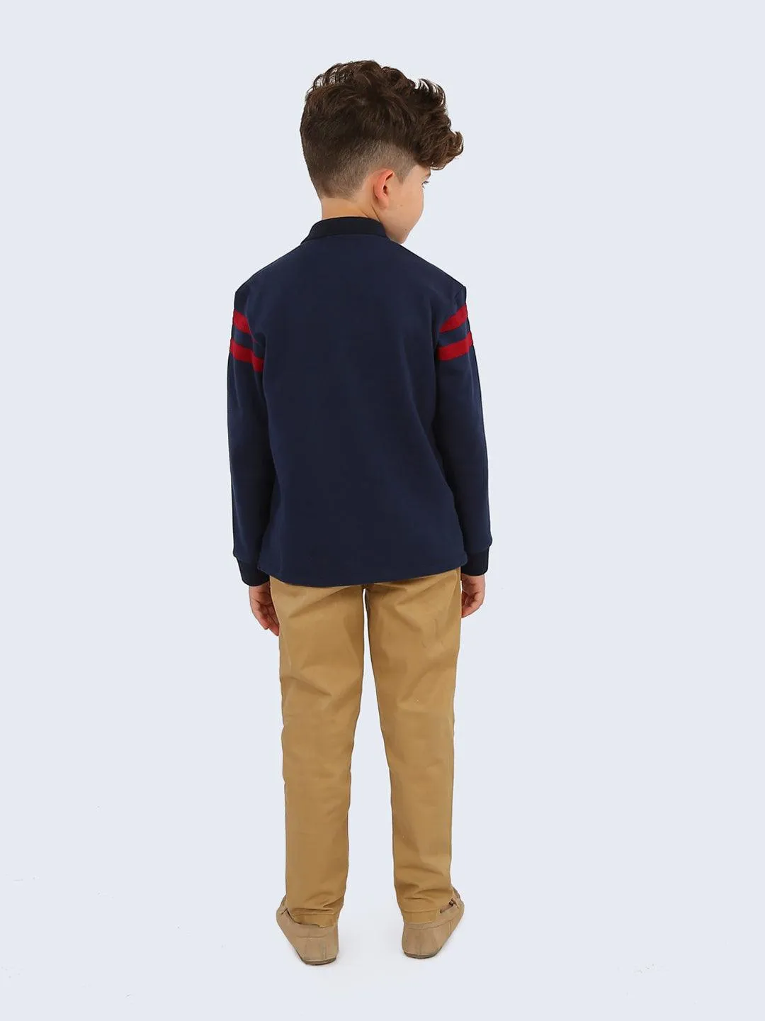 One Friday Navy Blue Collar T-shirt