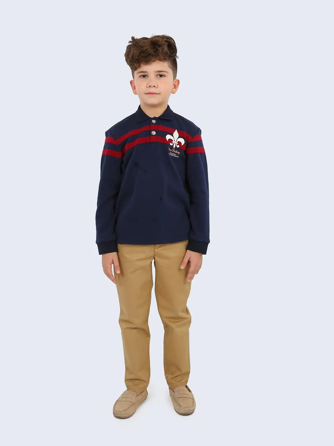 One Friday Navy Blue Collar T-shirt
