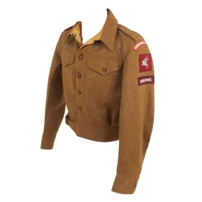 Original British WWII Grenadier Guards P-40 “Battledress” Uniform Top With Original Applied Airborne Forces Patches - Dated 1945