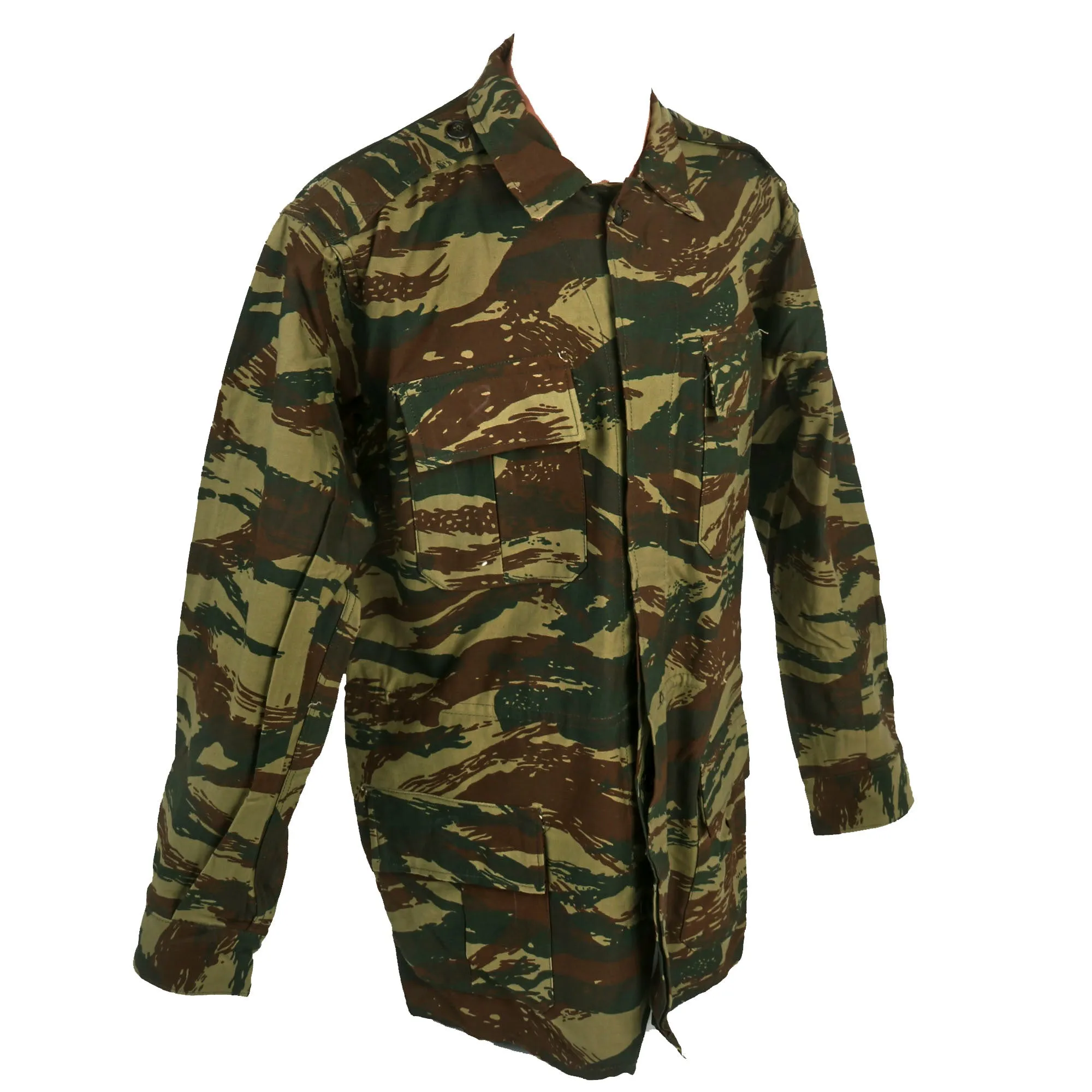Original Early Greek Hellenic Armed Forces Lizard Camouflage Shirt - Dated 1977 - Unissued Condition