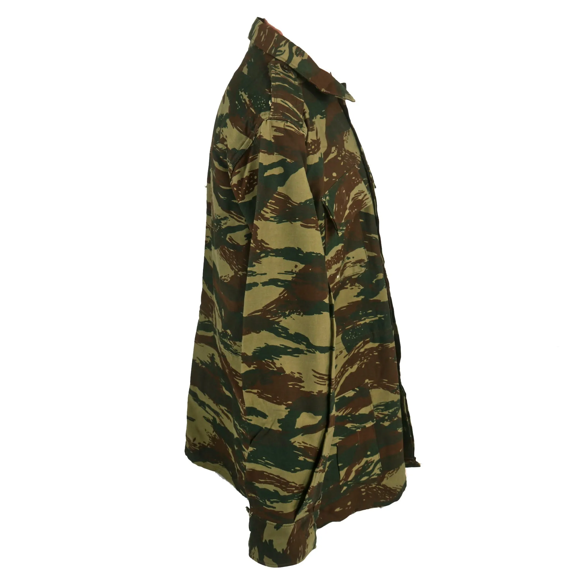 Original Early Greek Hellenic Armed Forces Lizard Camouflage Shirt - Dated 1977 - Unissued Condition