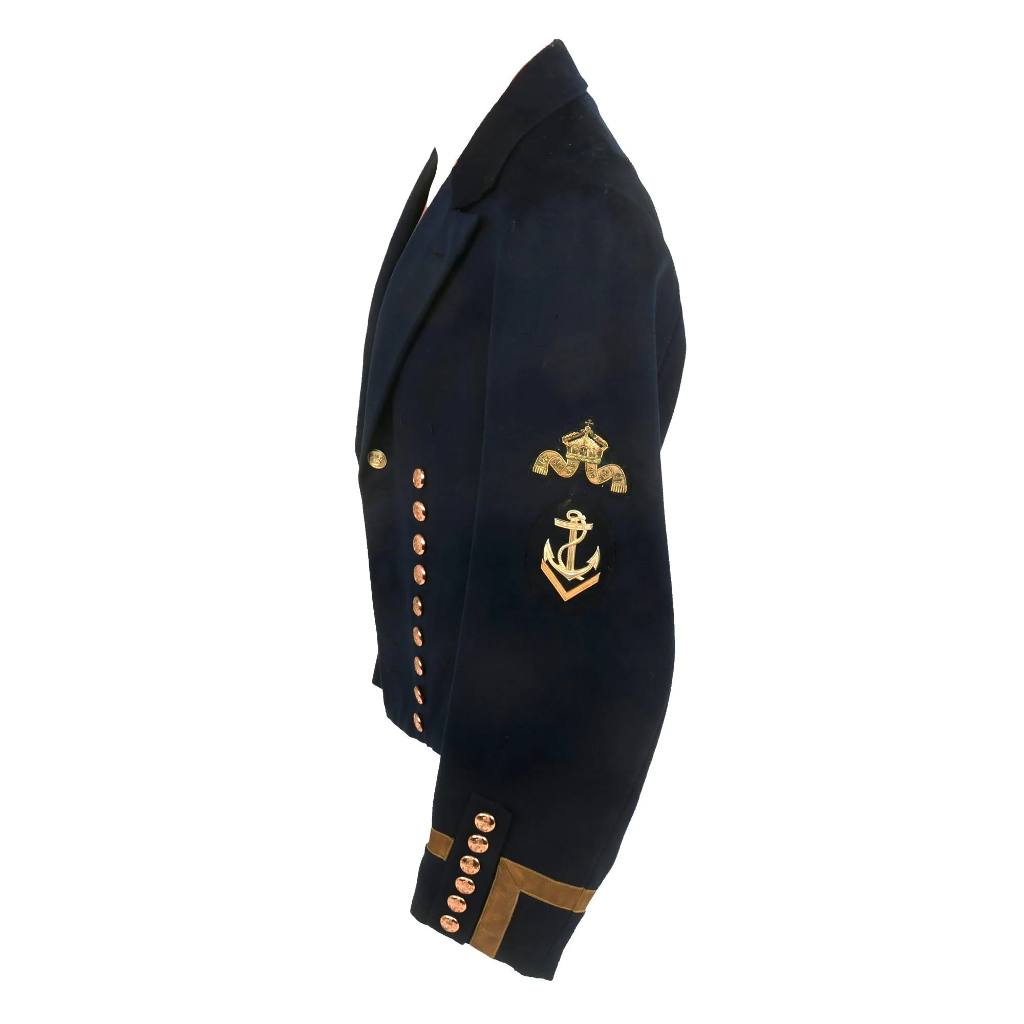 Original Imperial German Kaiserliche Marine Bootsmann (Chief Petty Officer) Officer’s Jacket with Bullion Insignia & Schützenschnur Marksmanship Cord
