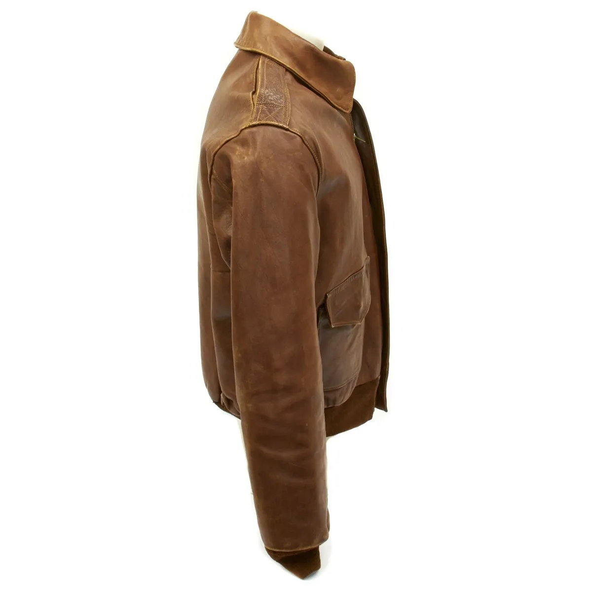 Original U.S. WWII 15th Air Force Aerial Gunner Named A-2 Flight Jacket with Italian Theatre Patches
