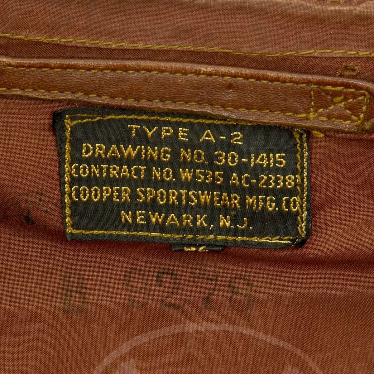 Original U.S. WWII 15th Air Force Aerial Gunner Named A-2 Flight Jacket with Italian Theatre Patches