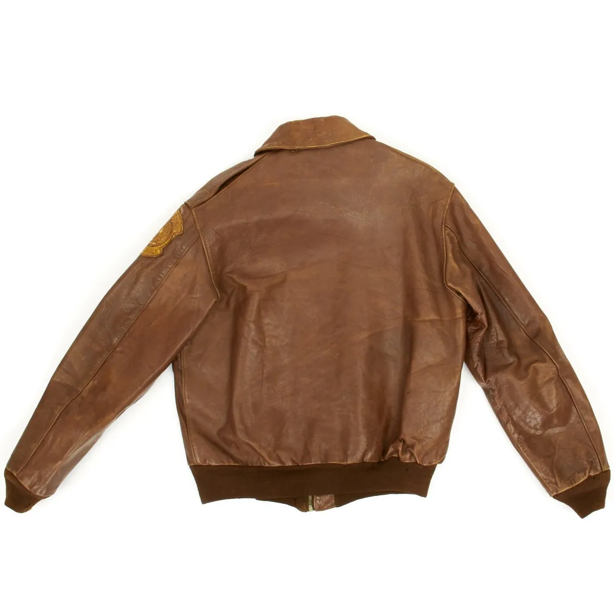 Original U.S. WWII 15th Air Force Aerial Gunner Named A-2 Flight Jacket with Italian Theatre Patches