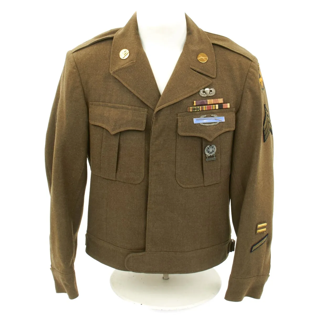 Original U.S. WWII 17th Airborne Division Ike Jacket with Laundry Number