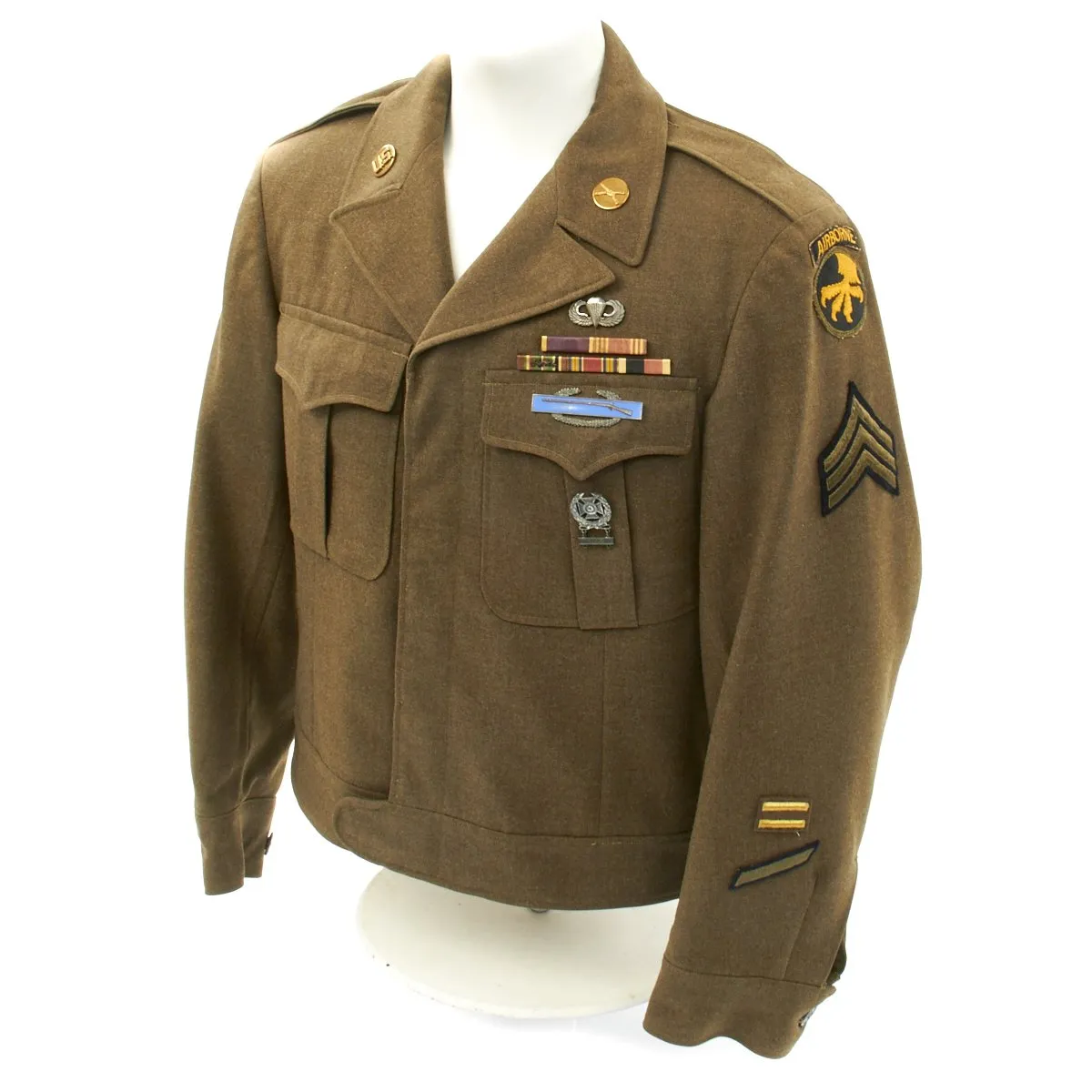 Original U.S. WWII 17th Airborne Division Ike Jacket with Laundry Number