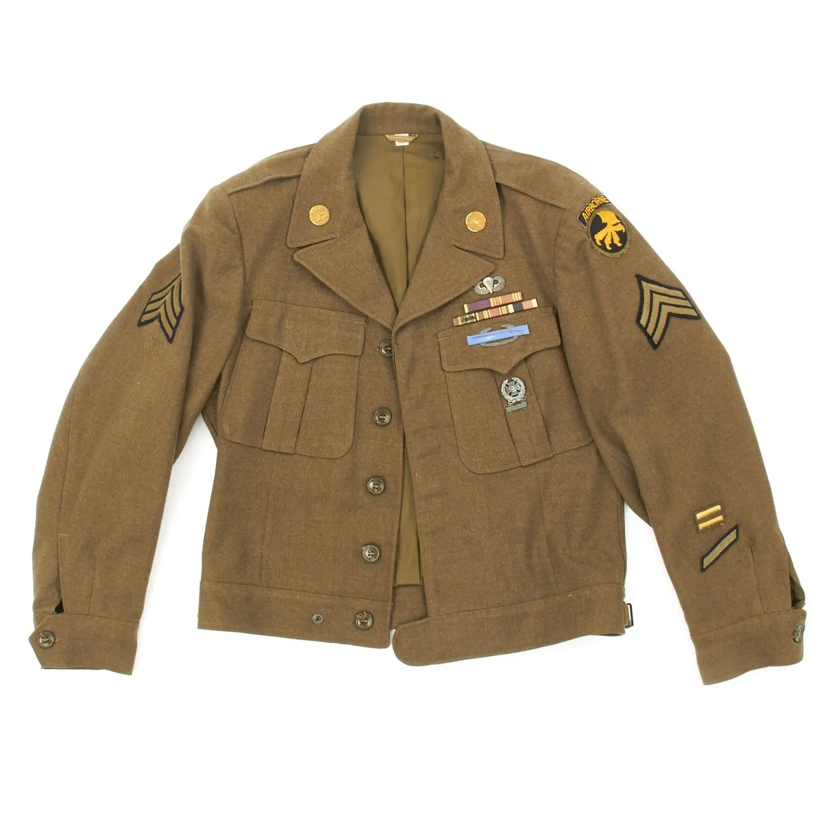 Original U.S. WWII 17th Airborne Division Ike Jacket with Laundry Number
