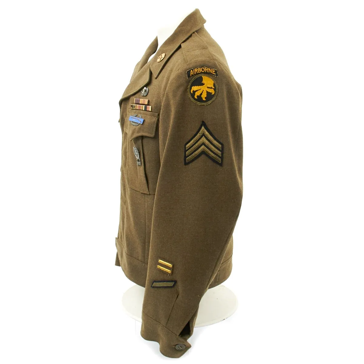 Original U.S. WWII 17th Airborne Division Ike Jacket with Laundry Number