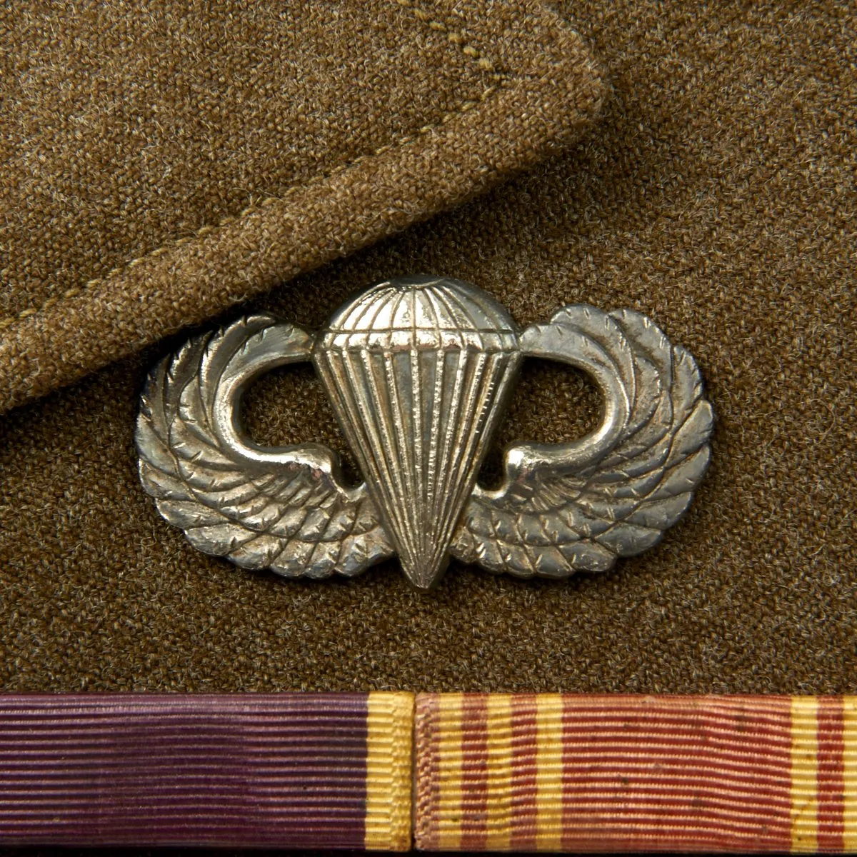 Original U.S. WWII 17th Airborne Division Ike Jacket with Laundry Number