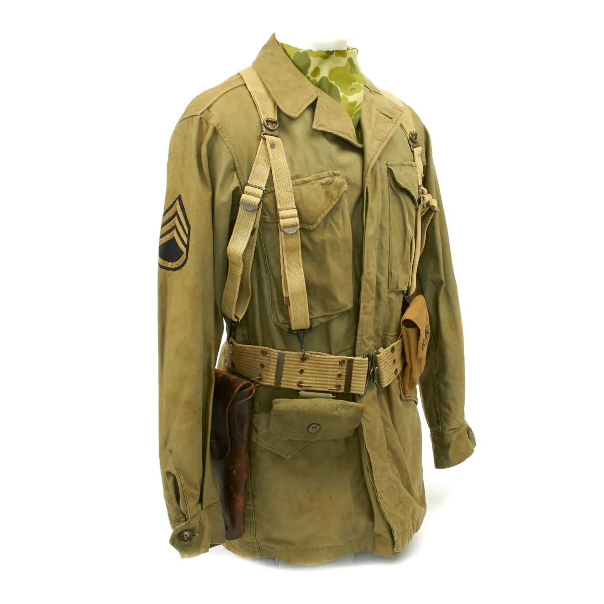 Original U.S. WWII 17th Airborne Division M-1943 M43 Field Jacket Grouping