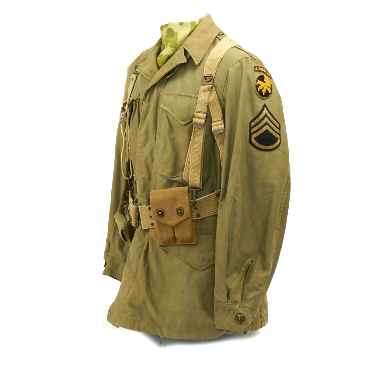 Original U.S. WWII 17th Airborne Division M-1943 M43 Field Jacket Grouping