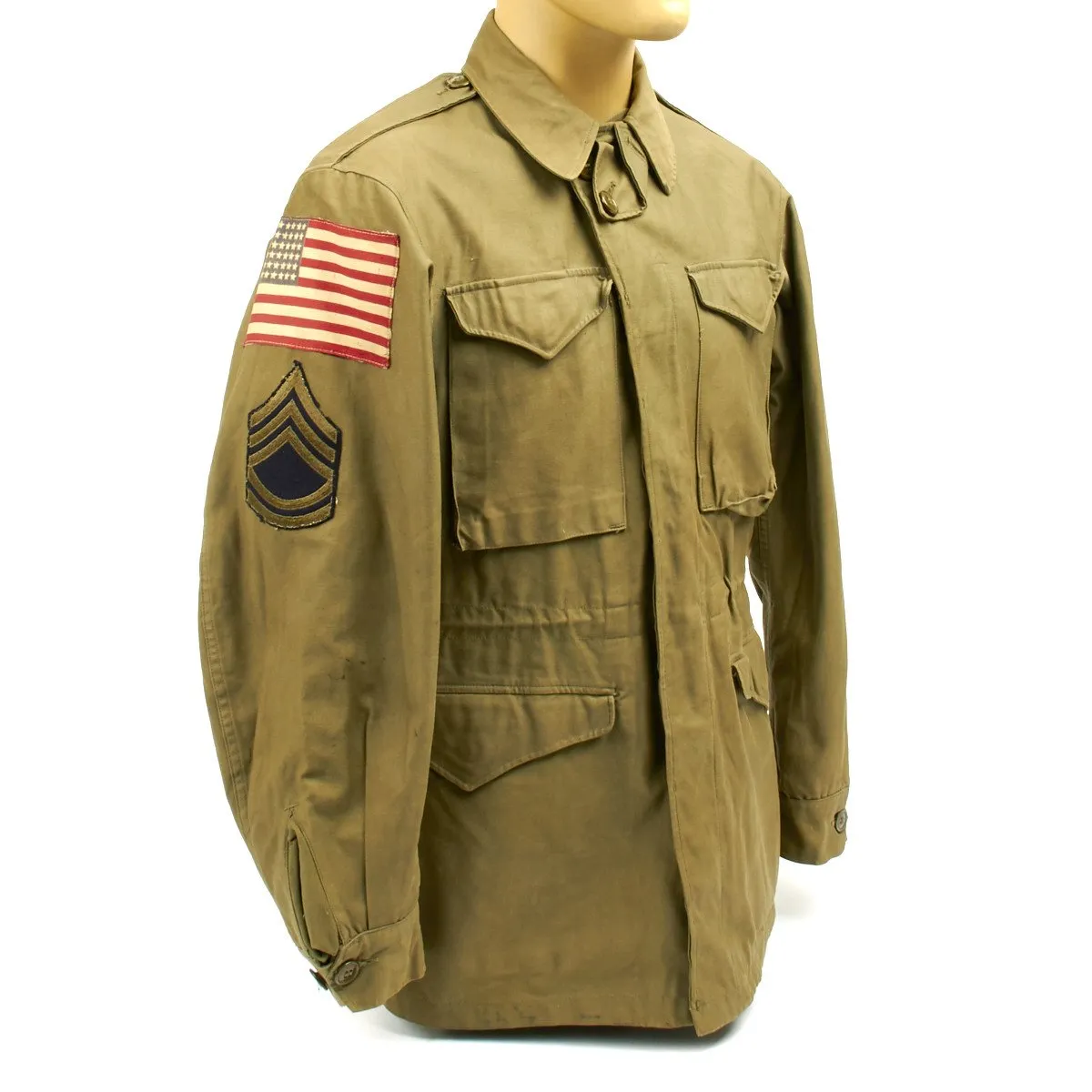 Original U.S. WWII 17th Airborne Division M-1943 M43 Field Jacket