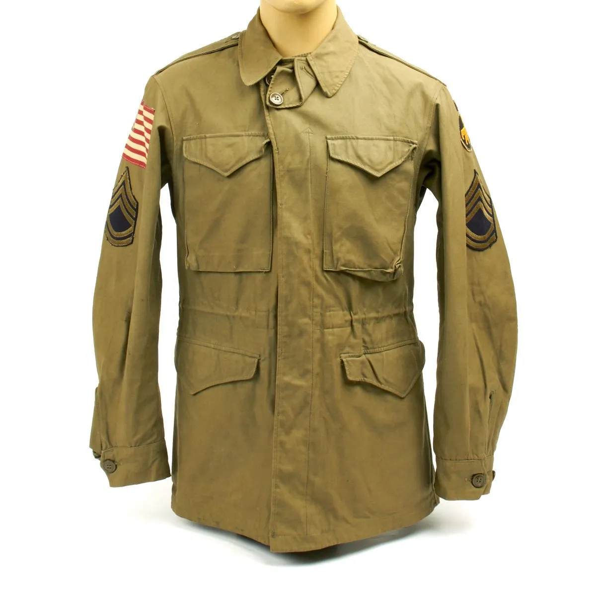Original U.S. WWII 17th Airborne Division M-1943 M43 Field Jacket