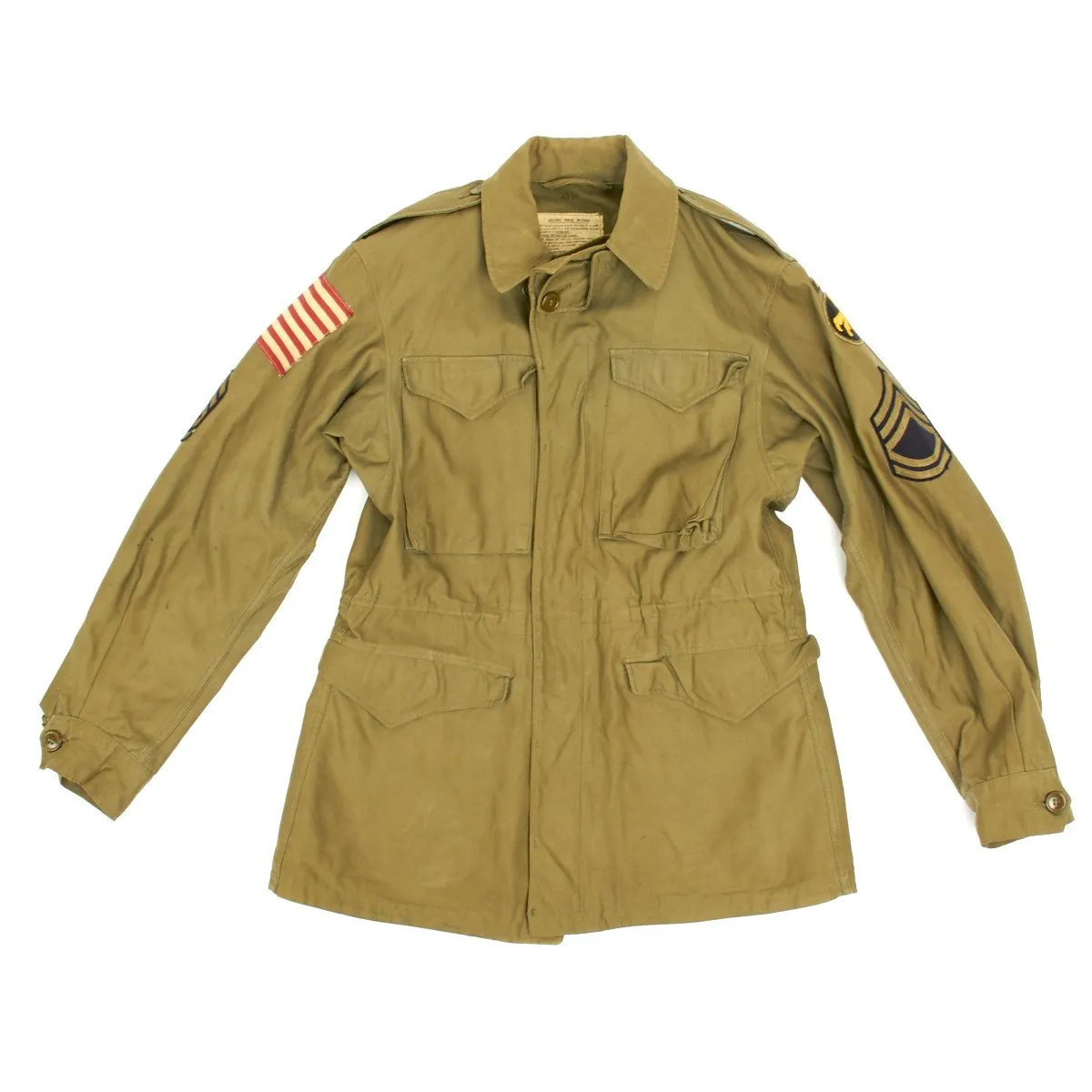 Original U.S. WWII 17th Airborne Division M-1943 M43 Field Jacket