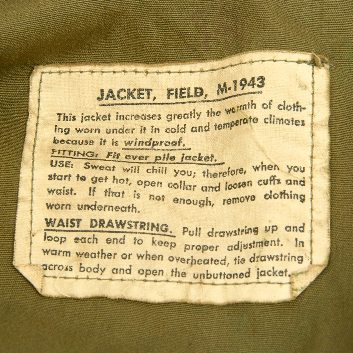 Original U.S. WWII 17th Airborne Division M-1943 M43 Field Jacket