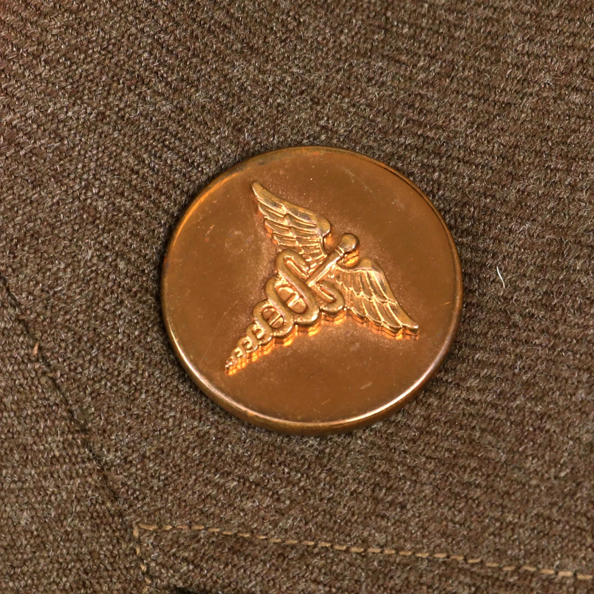 Original U.S. WWII 17th Airborne Glider Troops Combat Medic Ike Jacket and Overseas Cap with Bullion Embroidered Insignia