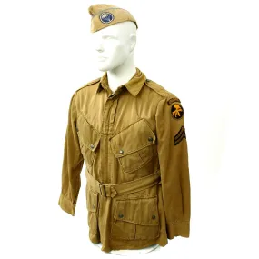 Original U.S. WWII 17th Airborne M1942 Paratrooper Jacket with Garrison Cap