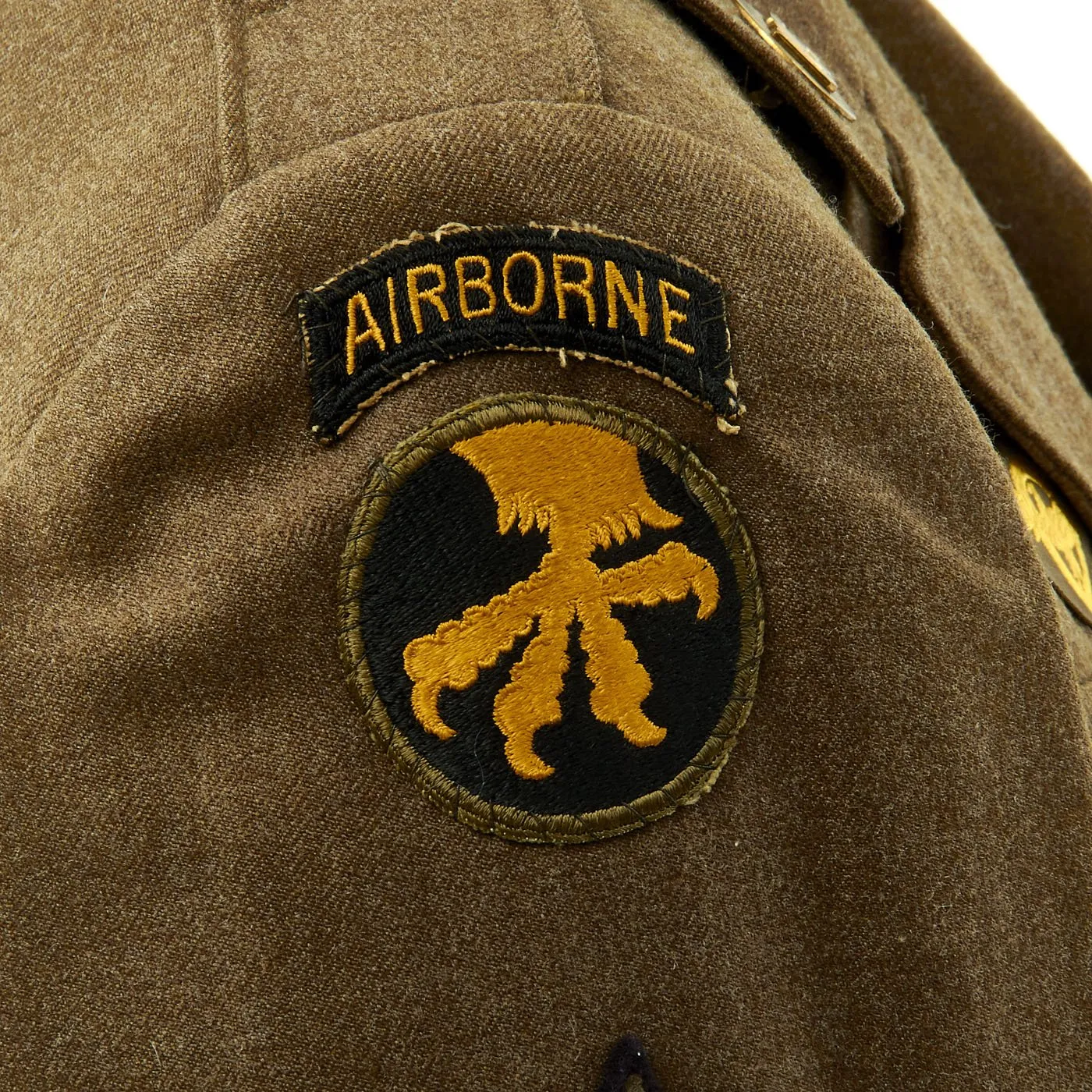 Original U.S. WWII 17th and 82nd Airborne Division Named Ike Jacket with Garrison Cap and Photo