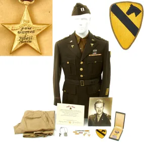 Original U.S. WWII 1st Cavalry Division Combat Medic Surgeon Engraved Silver Star Grouping