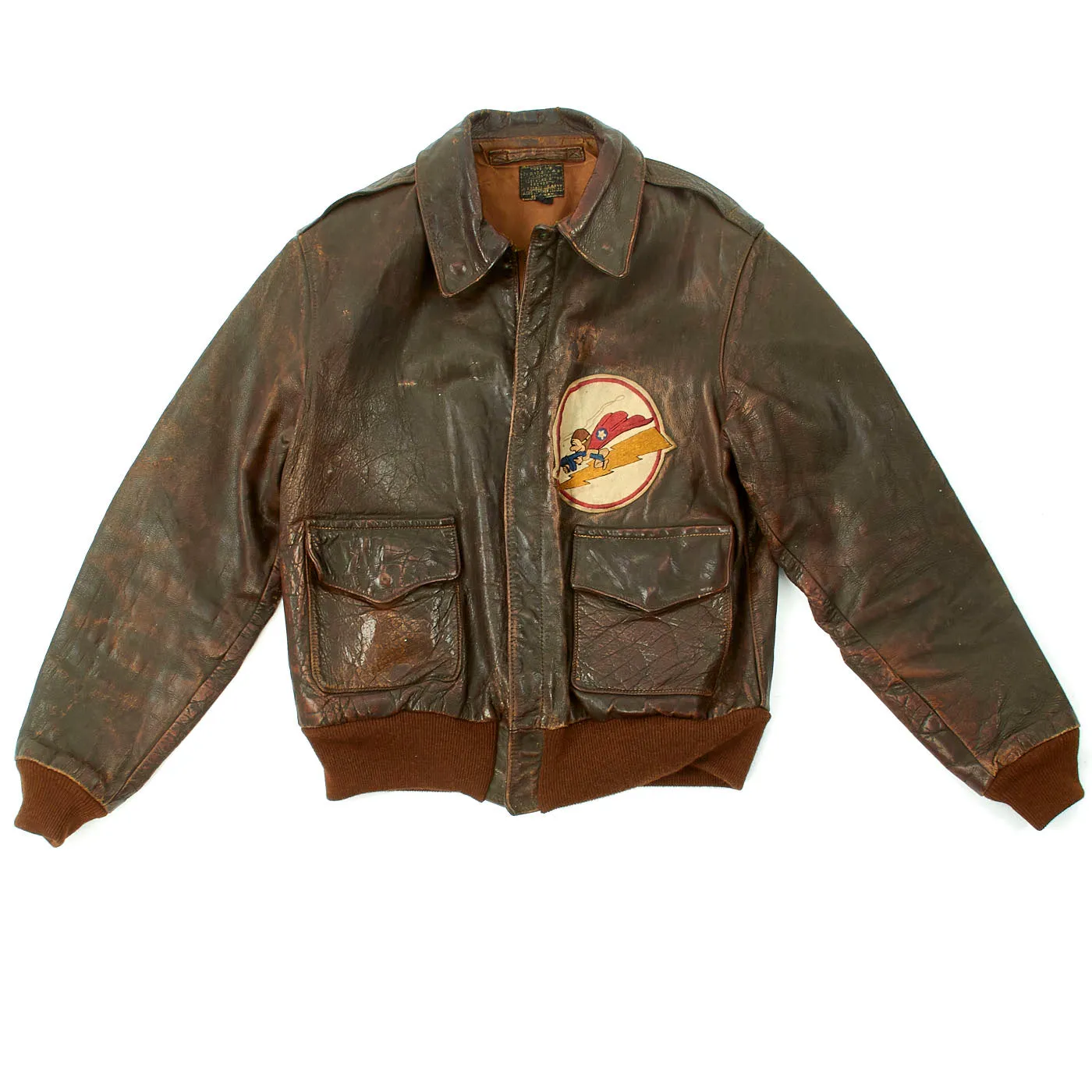 Original U.S. WWII 340th Fighter Squadron Named A-2 Flight Jacket
