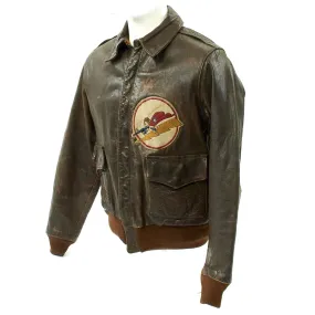 Original U.S. WWII 340th Fighter Squadron Named A-2 Flight Jacket