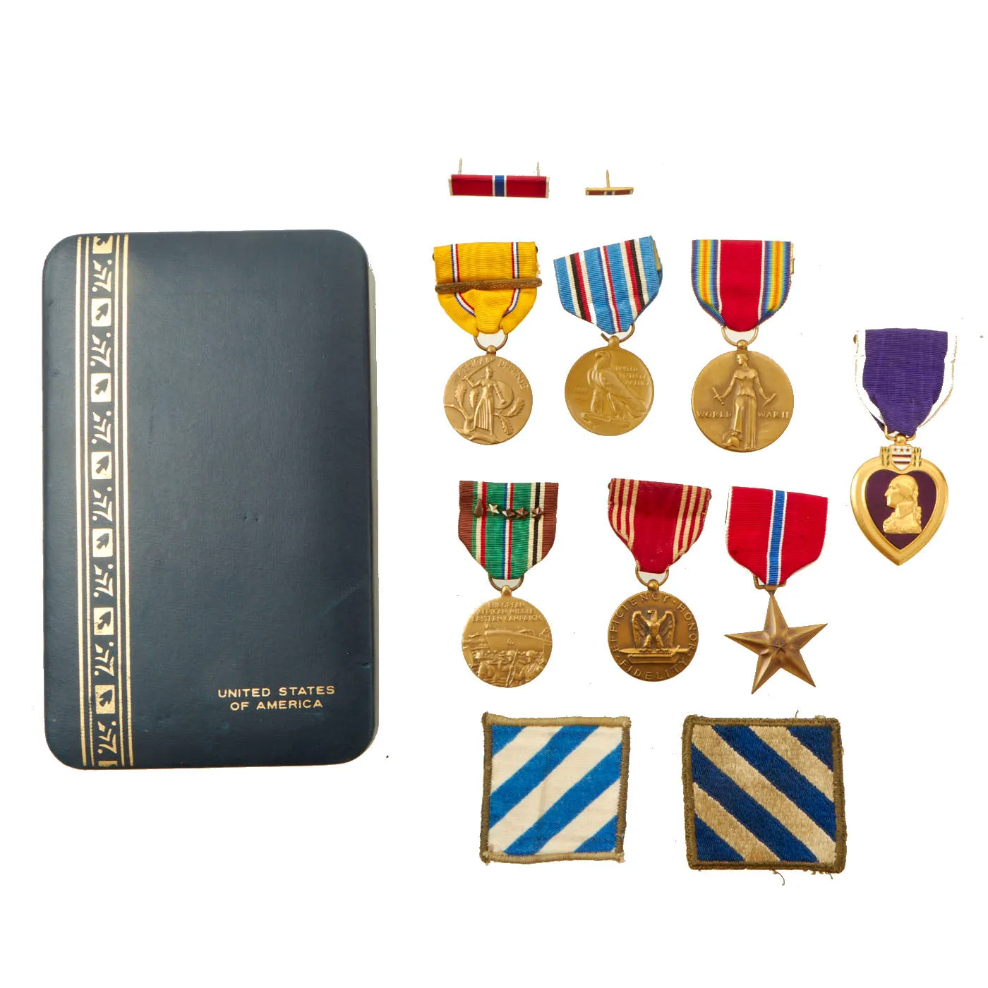 Original U.S. WWII 3rd Infantry Division with Engraved Silver Star Medal and Research Binder