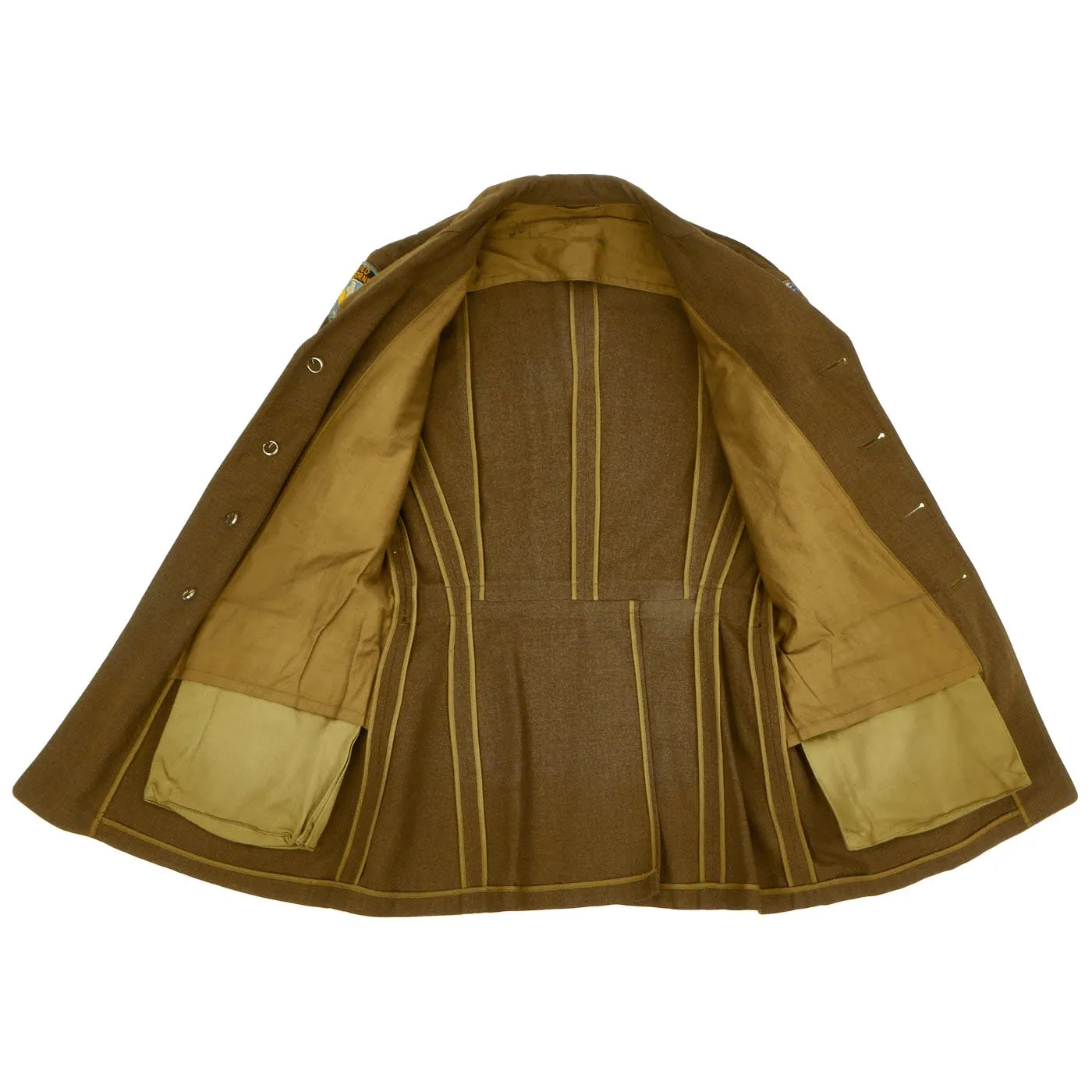Original U.S. WWII 82nd Airborne - 1st Allied Airborne Class A Uniform Jacket with Invasion Arrowhead ETO and Purple Heart Ribbon