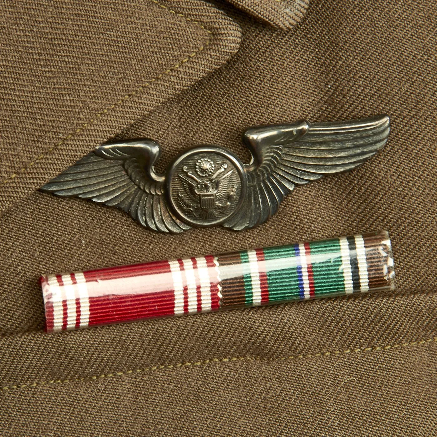 Original U.S. WWII Airborne Troop Carrier Air Crewman Ike Jacket with Bullion Embroidered Patches