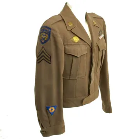Original U.S. WWII Airborne Troop Carrier Air Crewman Ike Jacket with Bullion Embroidered Patches
