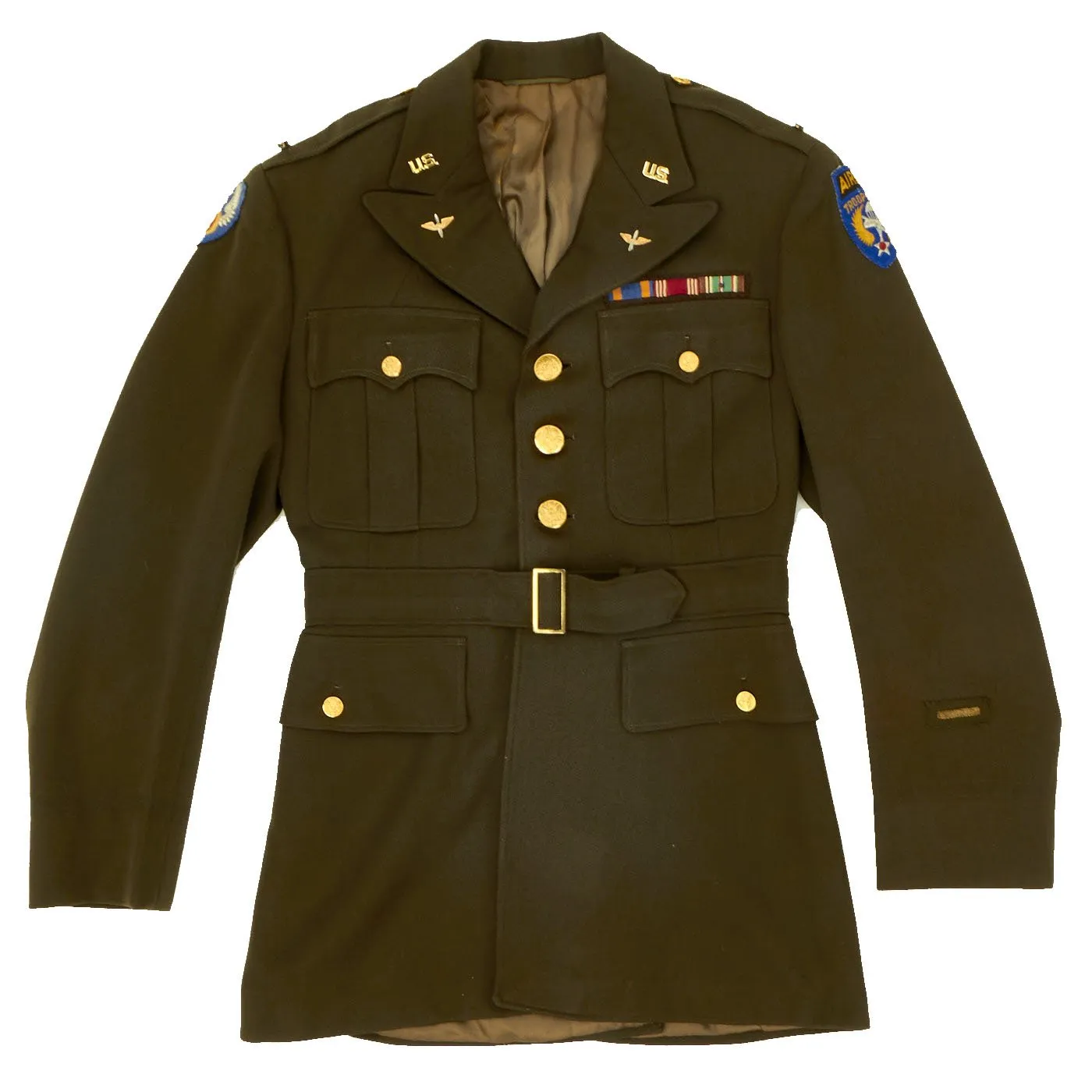 Original U.S. WWII Airborne Troop Carrier Glider Flight Officer Glider Named Class A Uniform Jacket - Dated 1944