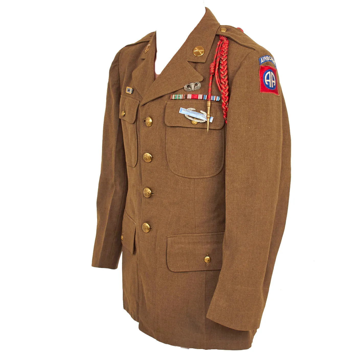 Original U.S. WWII Named 82nd Airborne , 1st Allied Airborne Class A Uniform Jacket - Pvt John W. Wachel, Wounded During Operation Market Garden